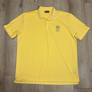 Jack Nicklaus Mens Golf Polo Shirt XL Yellow Short Sleeve Performance Casual
